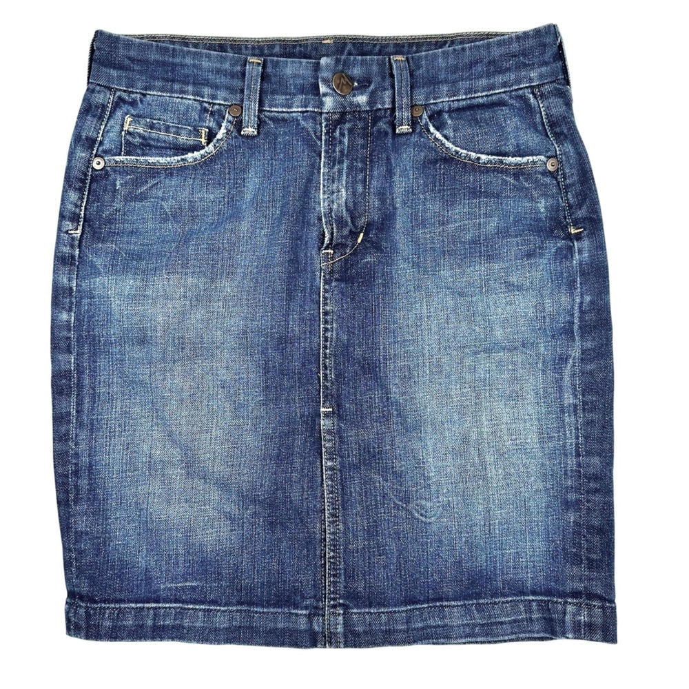 Citizens of Humanity Sophia #300 Blue Denim Skirt Knee Length Stretch Size 24